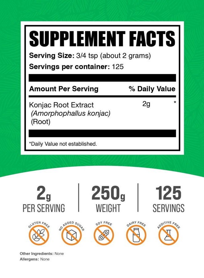 BulkSupplements .com Glucomannan Powder | 2g per Serving, 250g - Image 2