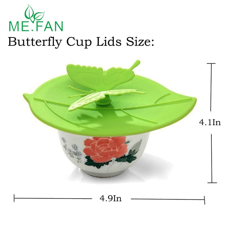 Me.Fan Silicone Cup Lids - Creative Butterfly Mug Cover - Anti-Dust Airtight Seal Hot Cup Lids 6 Set In Bright Colors - Image 2