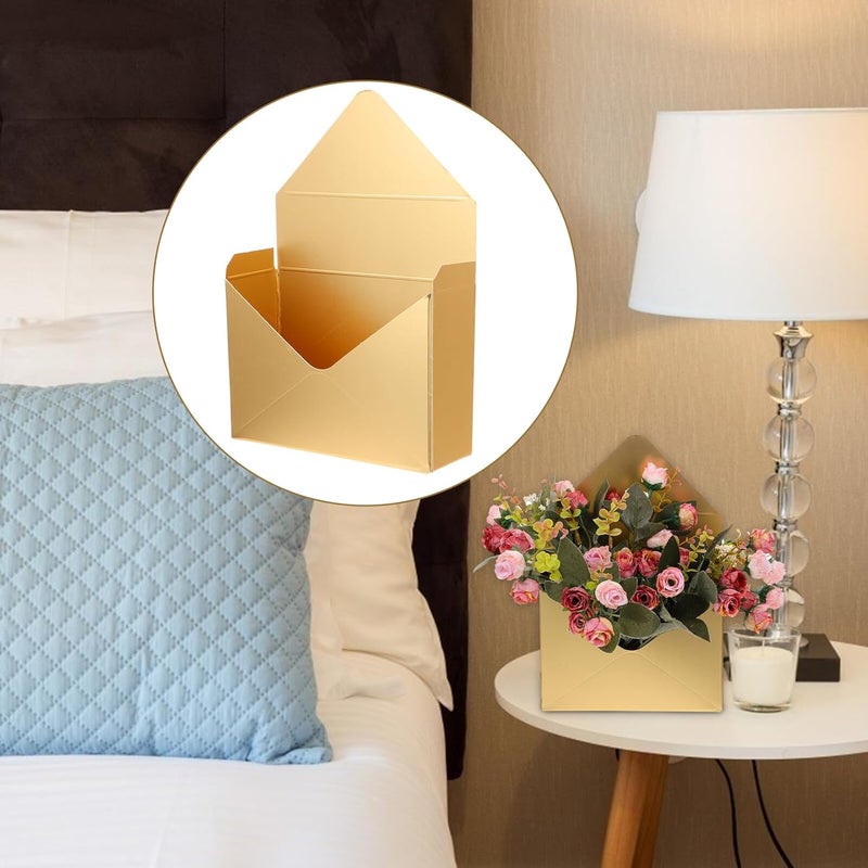 MAGICLULU 2pcs Gold Cardboard Envelope Flower Boxes Bouquet Packaging Paperboard Storage Containers for Fresh Flowers Wrapping and Floral Arrangements - Image 4