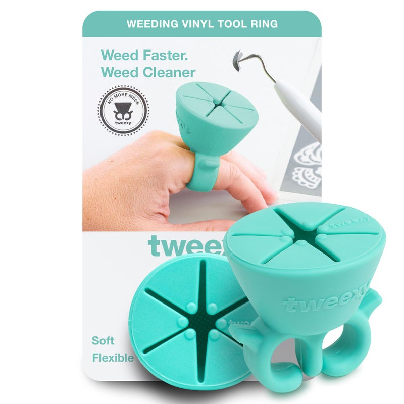 Tweexy tweexy Craft Vinyl Weeding Scrap Collector Ring | Weeding Tools for Vinyl Heat Transfer, HTV Crafting & Adhesive Paper Sheets Holder | Portable Heat Press Accessories and Supplies (Mint)  - Image 1