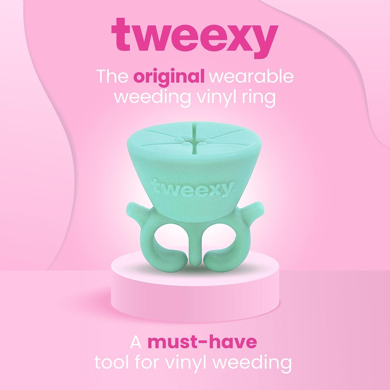 Tweexy tweexy Craft Vinyl Weeding Scrap Collector Ring | Weeding Tools for Vinyl Heat Transfer, HTV Crafting & Adhesive Paper Sheets Holder | Portable Heat Press Accessories and Supplies (Mint)  - Image 2