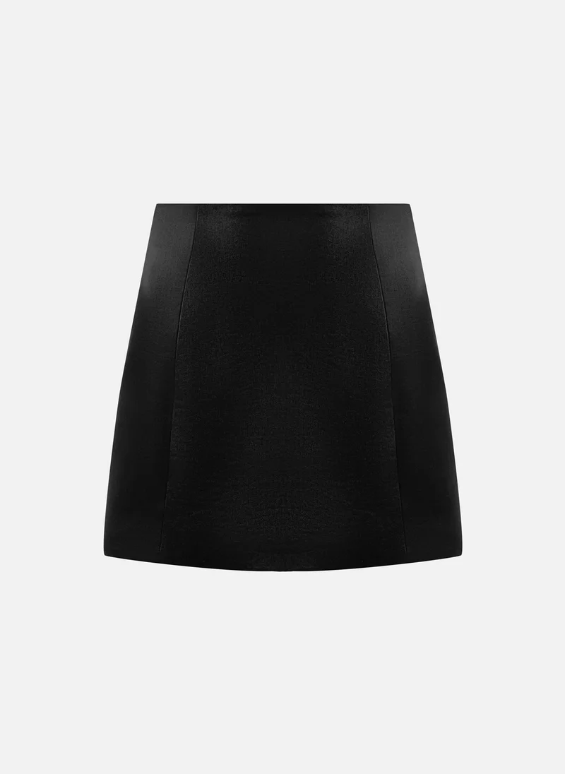 Lichi Straight mini skirt in smooth fabric