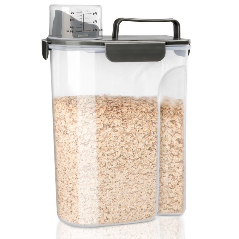 Komzon Rice Container, Airtight Rice Storage Container 10lb, Cereal Containers Storage, BPA Free Food Dispenser with Pouring Spout Handle for Flour Pasta Grain, Pet Dog Cat Bird Food Storage Container - Image 1