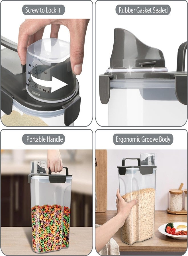 Komzon Rice Container, Airtight Rice Storage Container 10lb, Cereal Containers Storage, BPA Free Food Dispenser with Pouring Spout Handle for Flour Pasta Grain, Pet Dog Cat Bird Food Storage Container - Image 3