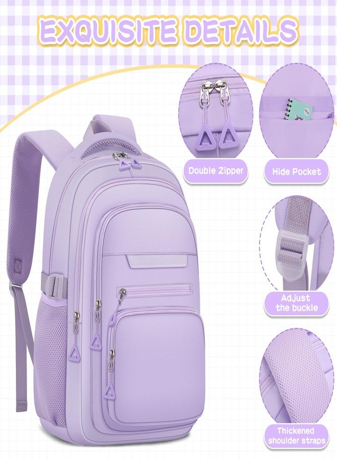 PRAGARI Cute Backpack for School Girls Aesthetic Backpack Women College Bookbag Large Students Laptop Bag Travel Casual, Purple, Large, School,casual,outdoor,travel,sports,work - Image 4