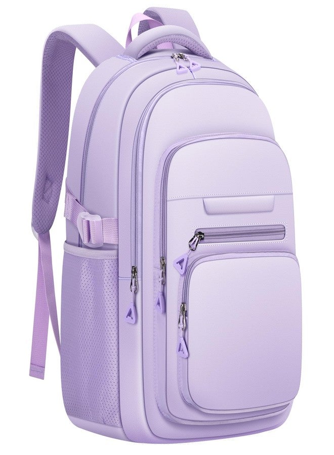 PRAGARI Cute Backpack for School Girls Aesthetic Backpack Women College Bookbag Large Students Laptop Bag Travel Casual, Purple, Large, School,casual,outdoor,travel,sports,work - Image 1