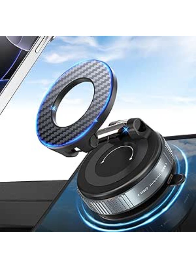 Upgraded 360° Nano Gel Vacuum Magnetic Phone Holder, Car Phone Holder for Magsafe[108+LBS Strongest Suction & 3000gf Strongest Magnetic], Suction Cup Phone Mount for Car/for iPhone 17 Pro Max - Image 1