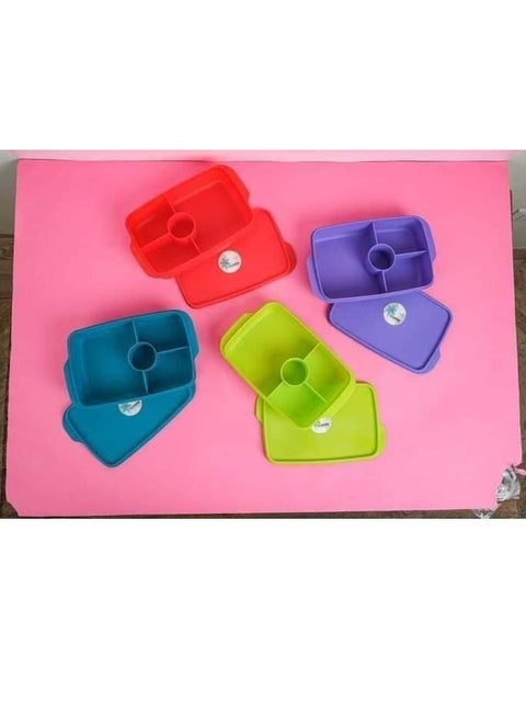 Lunch box flower  divided inside, sealed, I don't eat at all, Healthy and safe to preserve food for several hours.