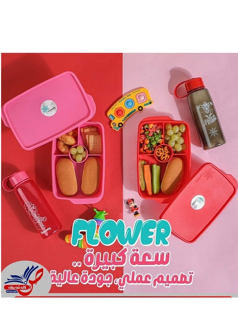 FLOWER Lunch box flower  divided inside, sealed, I don't eat at all, Healthy and safe to preserve food for several hours.  - Image 3