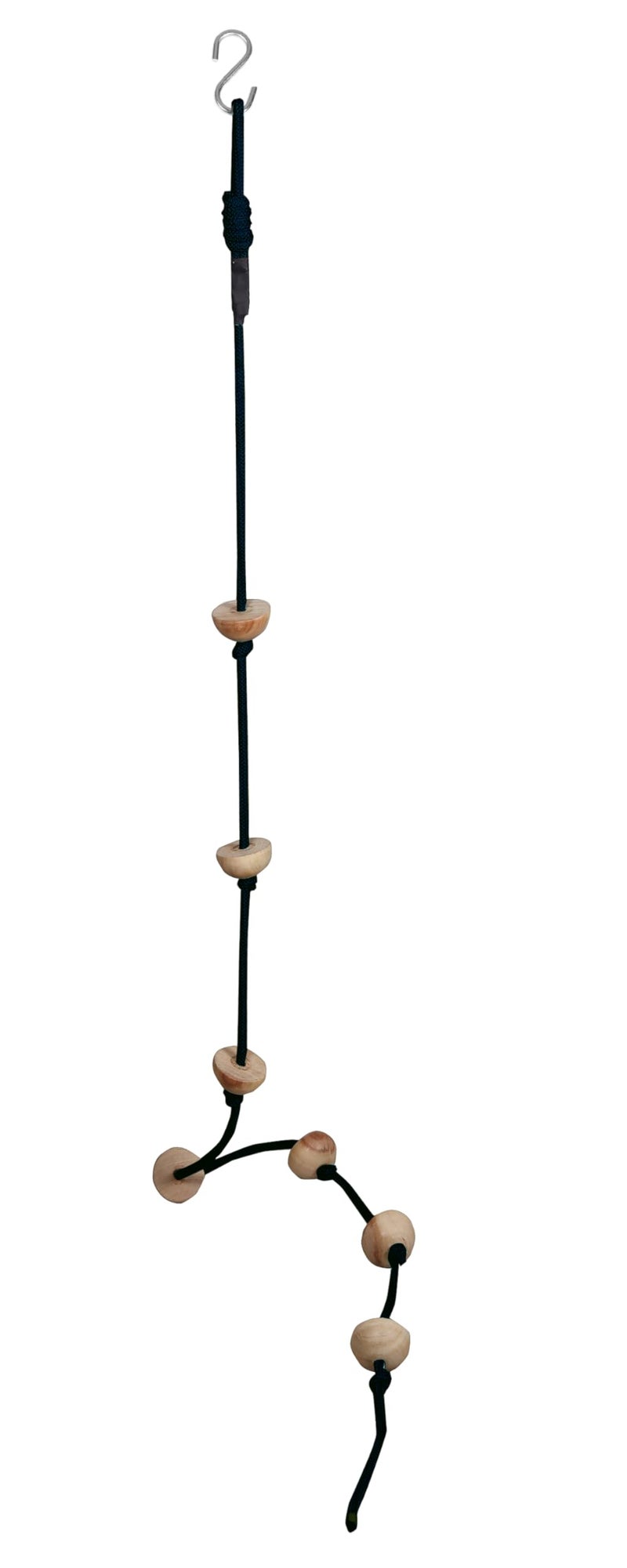 Boffle 8 Ft Kids Climbing Rope with 7 Wooden Knots Rope for Tree Houses and Climbing Frames, Swing Set | Backyard Outdoor Play (Navy Blue) - Image 2