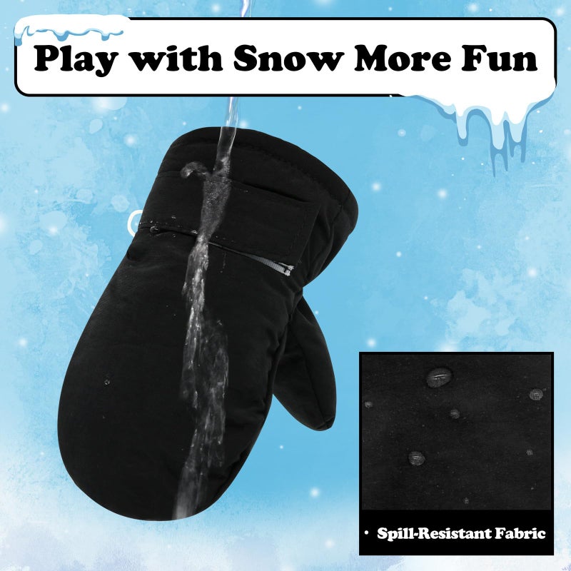 Sarfel Toddler Winter Gloves Toddler Snow Gloves Waterproof Toddlers Mittens Ages 2-4 Toddlers Snow Mittens Kids Ski Glove 2T - Image 2