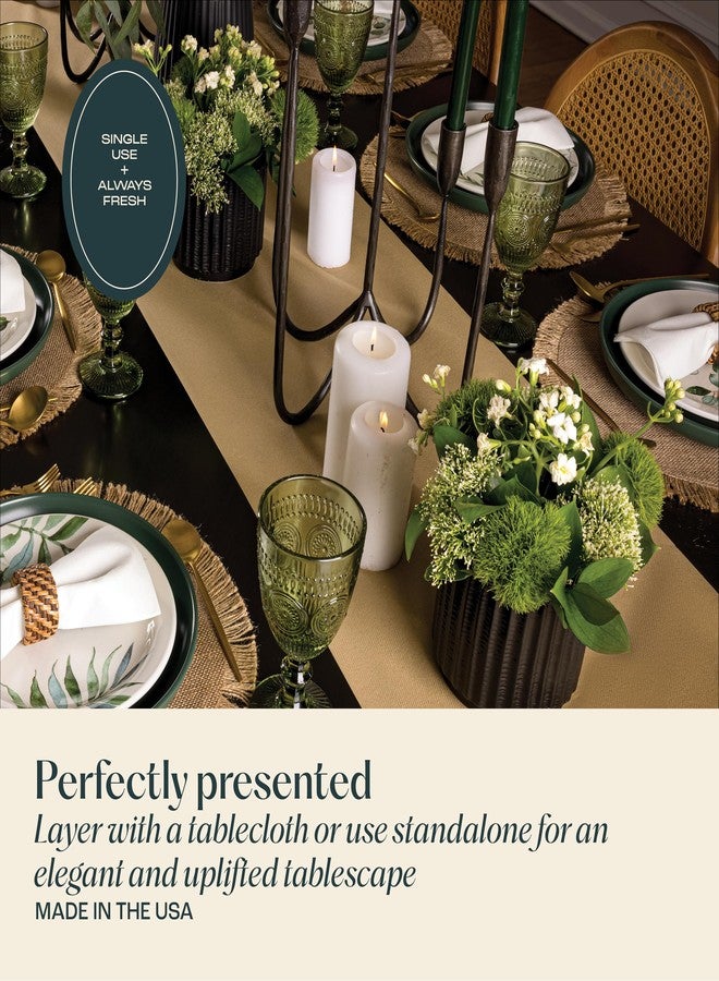 Servietto Disposable Table Runner for Dining Table, 16" x 48" 20-Pack Linen-Like Gray Paper Table Runners for Party, Wedding Or Event - Image 4