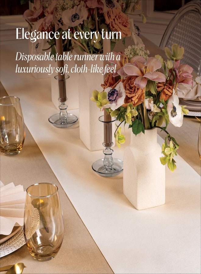 Servietto Disposable Table Runner for Dining Table, 16" x 48" 20-Pack Linen-Like Gray Paper Table Runners for Party, Wedding Or Event - Image 2