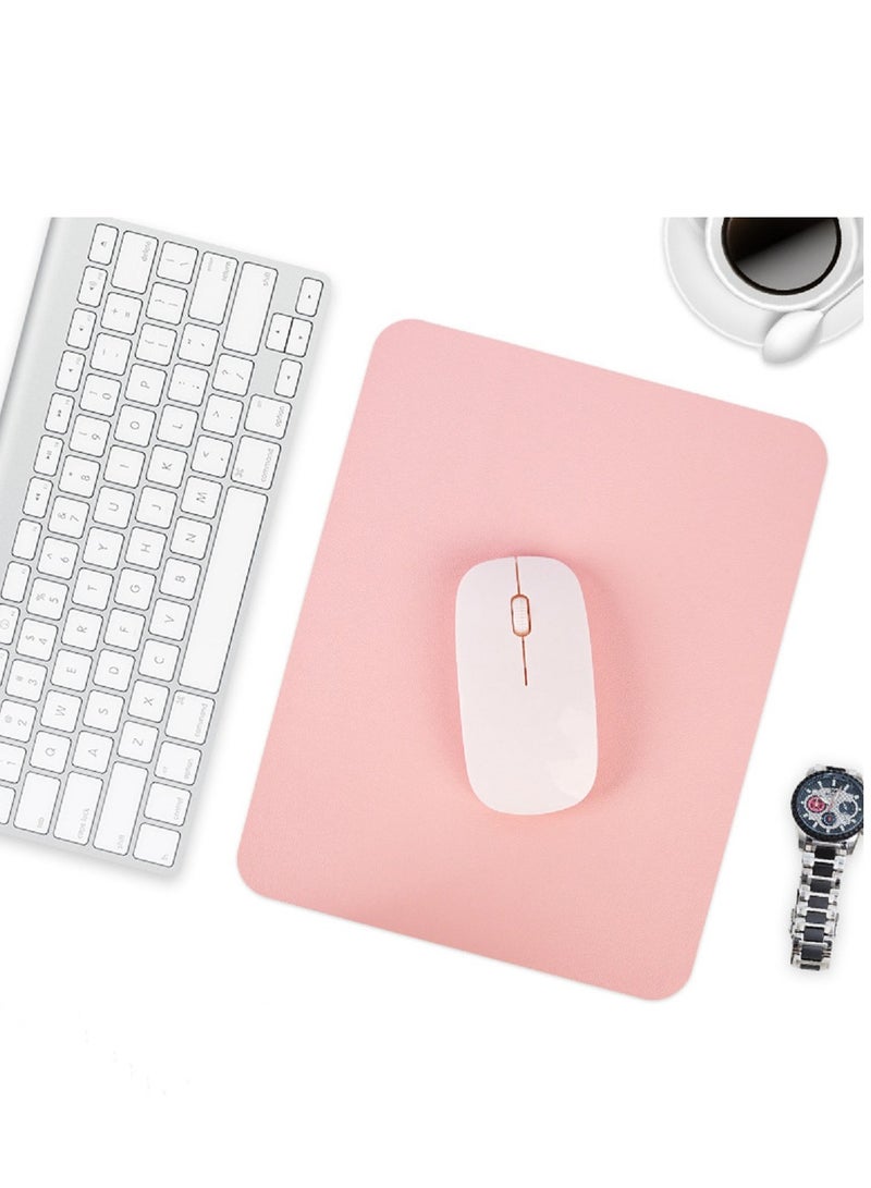 Simple Leather  Mouse Pad Anti Slip  Base Mouse Pad 210x270mm For Laptop Computer And PC Pink - Image 1