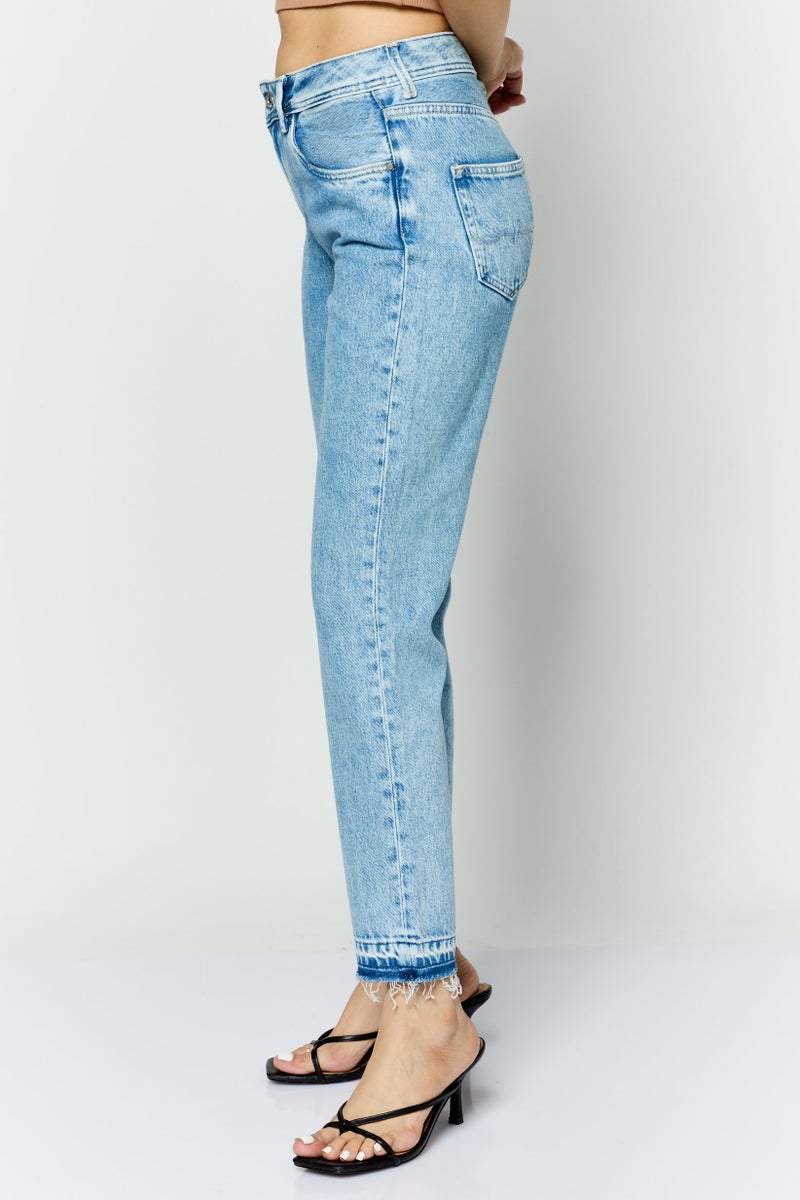 Pepe Jeans جينز دنيم مغسول مناسب للنساء والأمهات، أزرق - Image 4