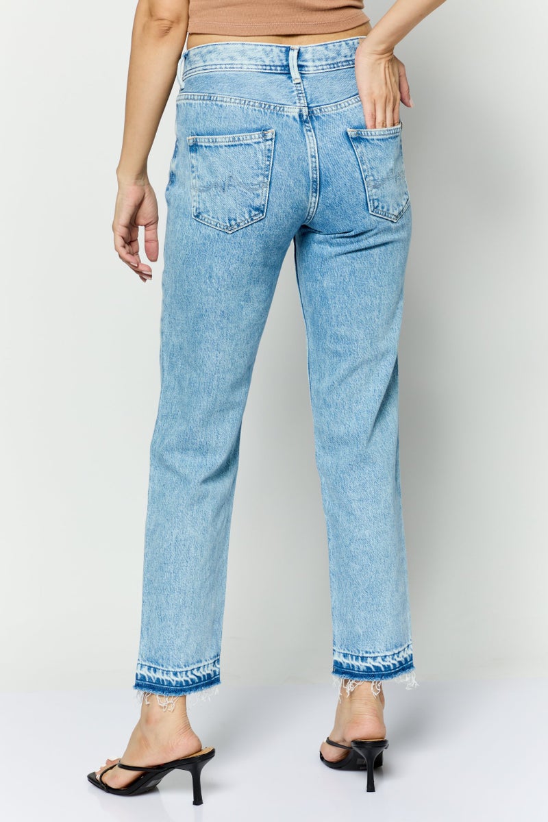 Pepe Jeans جينز دنيم مغسول مناسب للنساء والأمهات، أزرق - Image 3