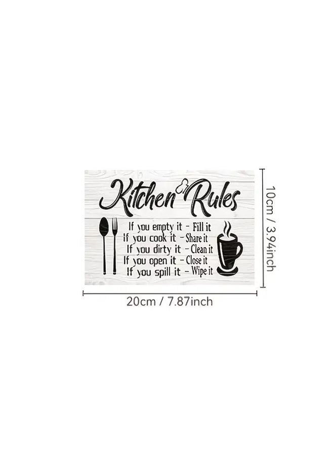 2 Pieces White Black Wooden Hanging Decor for Kitchen Living Room Friendship - Image 3