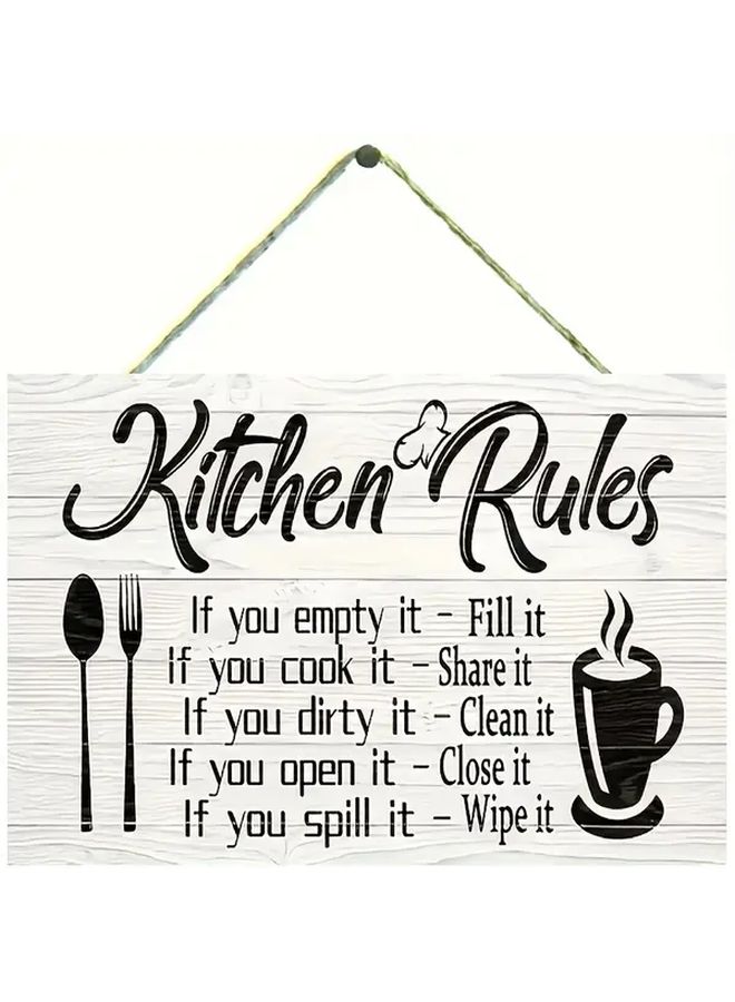 2 Pieces White Black Wooden Hanging Decor for Kitchen Living Room Friendship - Image 4
