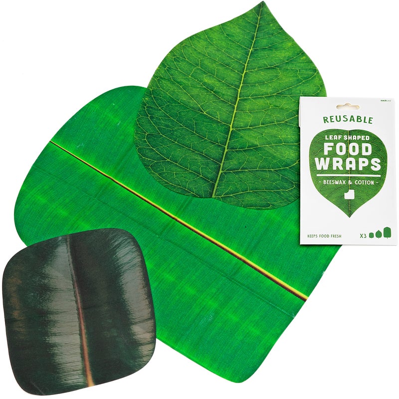 Suck UK | Leaf-Shaped Beeswax Wraps | Eco Friendly Beeswax Wrap | Reusable Food Storage | Kitchen Organization | Food Storage Containers | Reusable Pantry Storage - Image 1