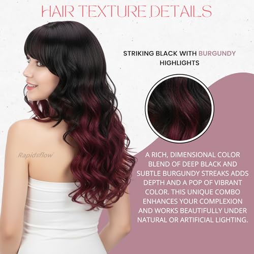 Rapidsflow® Full Head Synthetic Women Wigs Long Hair For Women/Women Wigs Natural Hair (Curly Double Shade) - Image 5
