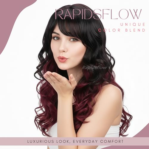 Rapidsflow® Full Head Synthetic Women Wigs Long Hair For Women/Women Wigs Natural Hair (Curly Double Shade) - Image 2