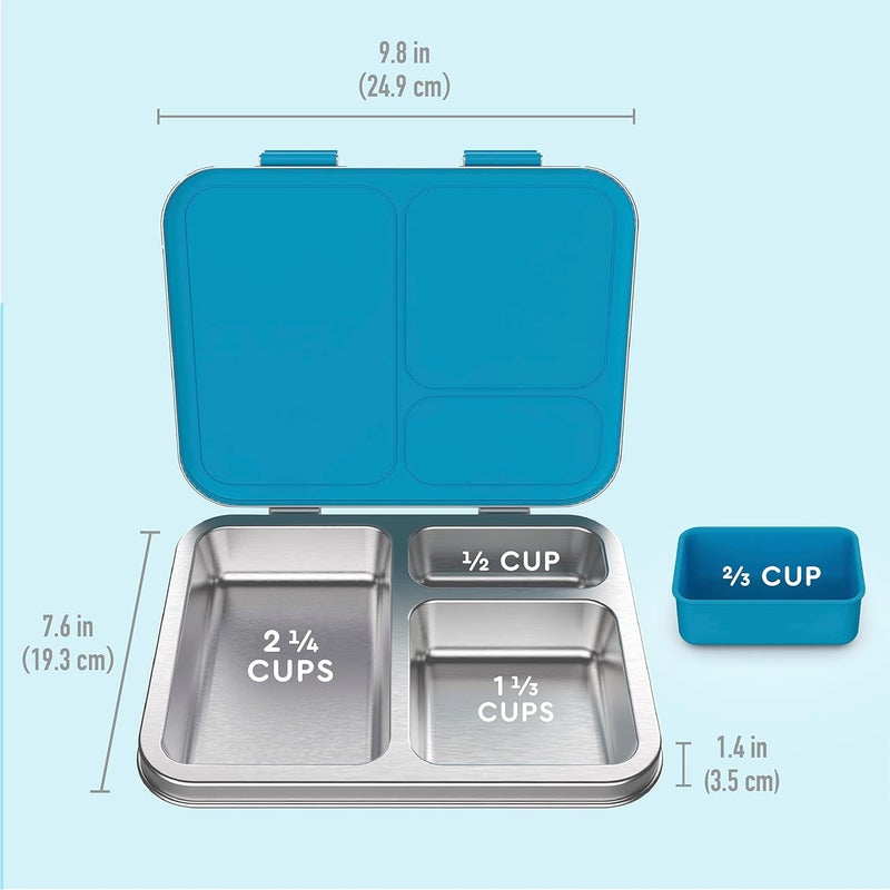 Bentgo Bentgo Kids Stainless Steel Prints Lunch Box Set With Reusable Stainless Steel Utensils Dinosaur - Image 4
