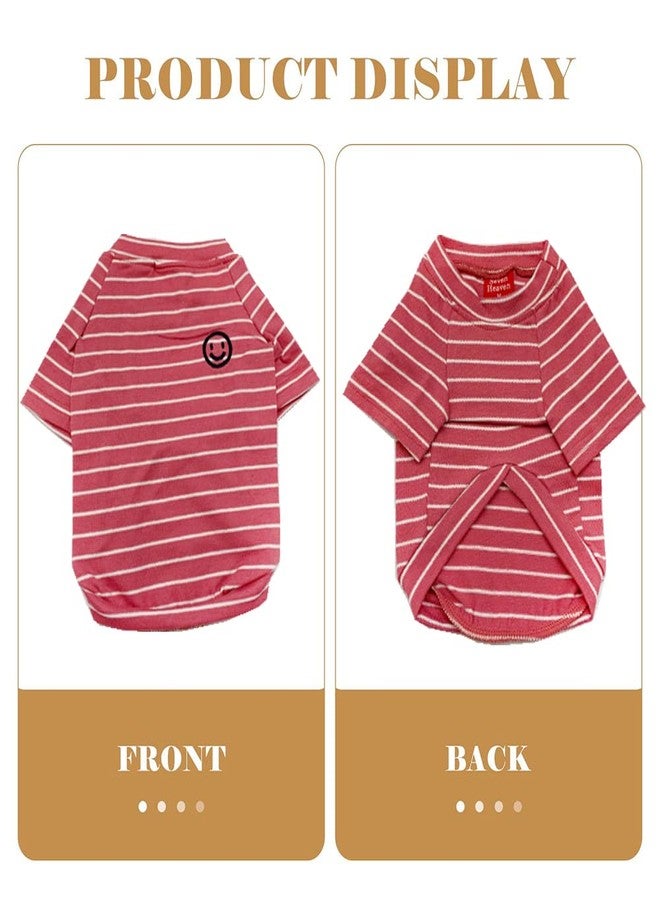 Wiz BBQT Pink Striped Matching Dog and Owner Clothes, Cotton Pet and Owner Coordinating Outfit with Embroidered Smiley Face Separately Sold,Family Matching Pajamas for Dogs Puppies (Pet XS) - Image 2