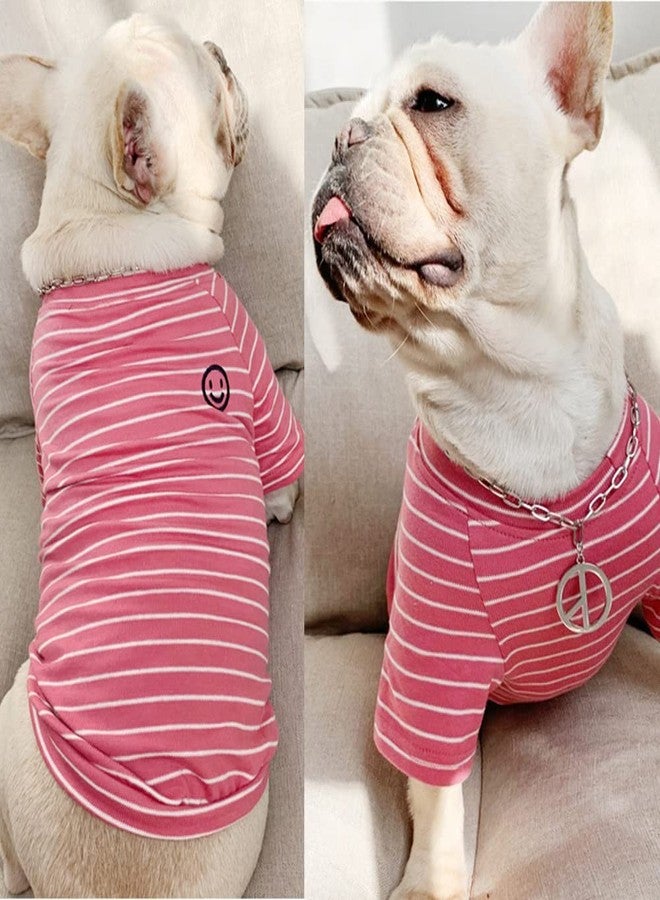 Wiz BBQT Pink Striped Matching Dog and Owner Clothes, Cotton Pet and Owner Coordinating Outfit with Embroidered Smiley Face Separately Sold,Family Matching Pajamas for Dogs Puppies (Pet XS) - Image 3