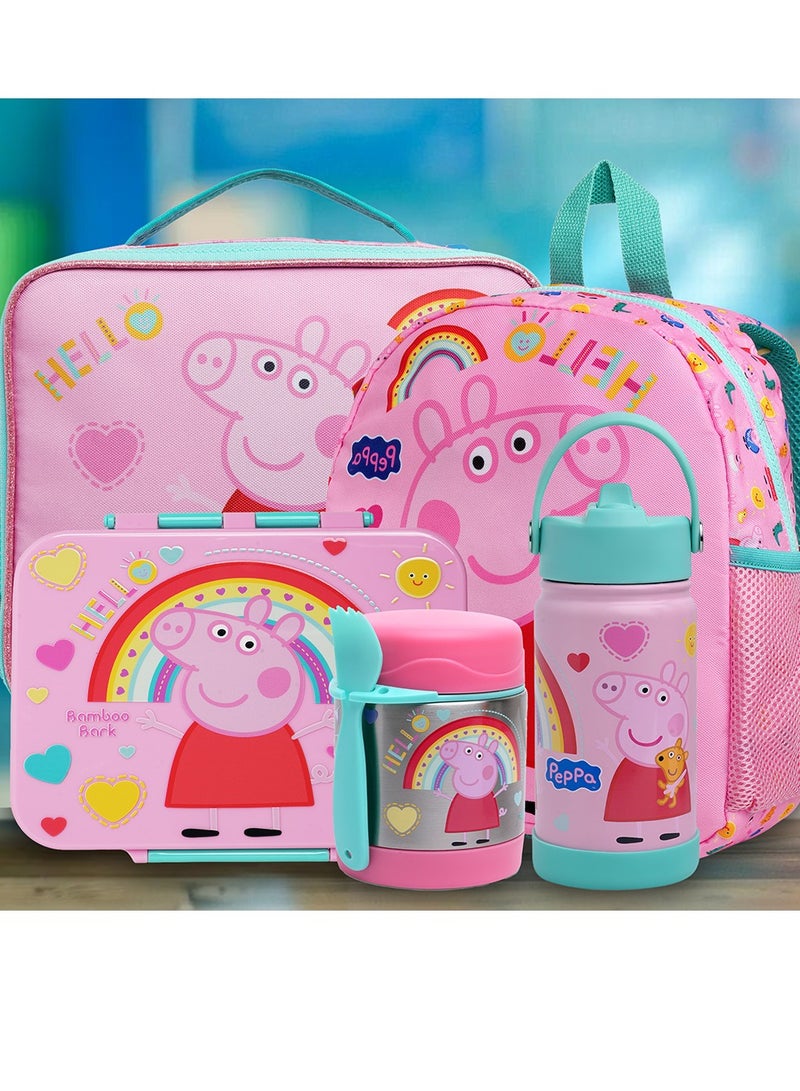 Bamboo Bark Peppa Pig Insulated Stainless Steel Food Jar with Spoon – Kids Thermal Lunch Container for Hot or Cold Food, Leakproof, BPA-Free, Ideal for School, Daycare & Travel - Image 4