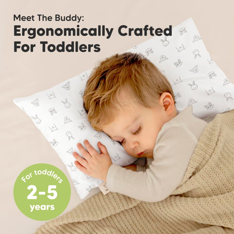 KeaBabies Toddler Pillow with Pillowcase - 10x18 My Little Dreamy Kids Travel Bed Pillows for Sleeping, Organic Cotton Small Pillowcase, Soft & Breathable, Machine Washable, Toddlers 2-5 years old (KeaDoodles) - Image 2