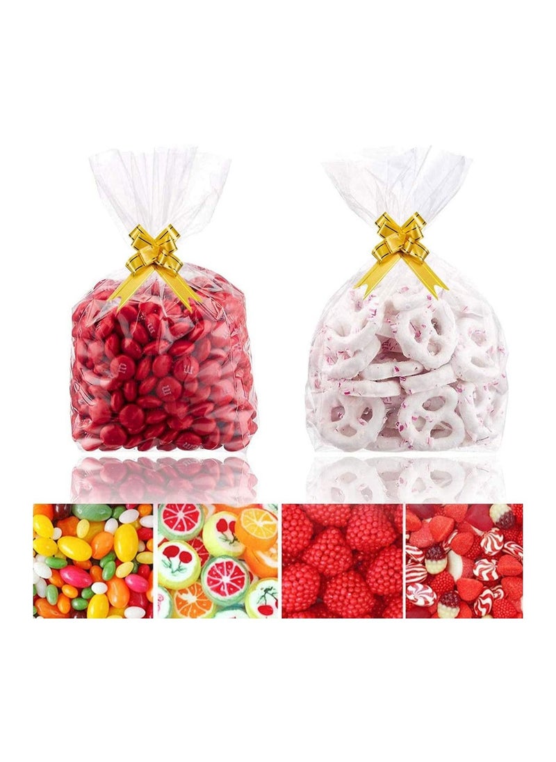 ECVV 100pcs Clear Cellophane Bags Gift Bag with Twist Ties for Wedding Flavors Wrapping Cupcakes and Sweets, 23 * 12.5cm(L,W)  - Image 4