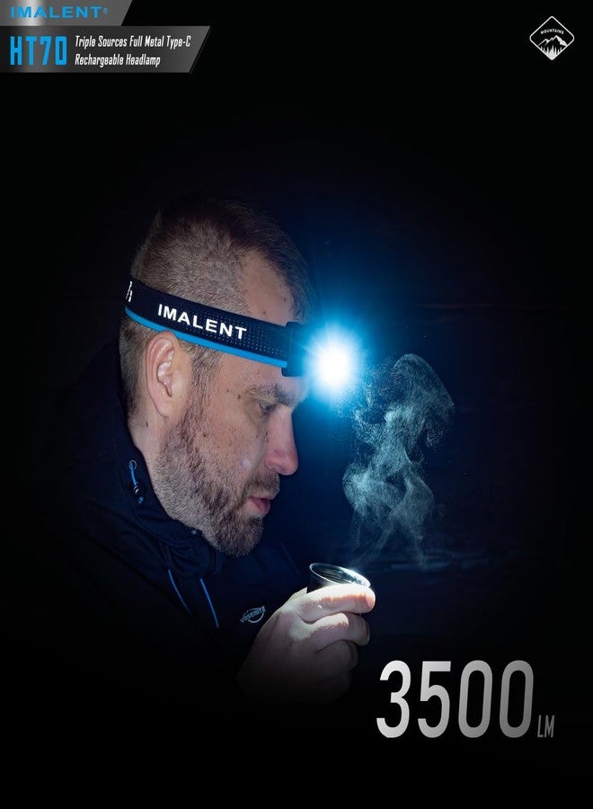 IMALENT HT70 Headlamp 3500 Lumens, USB C Rechargeable Super Bright Headlight with Red Light for Camping, Hiking, Running, Work, Emergency - Image 5