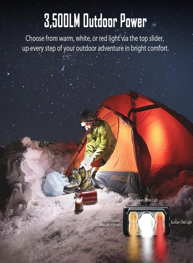 IMALENT HT70 Headlamp 3500 Lumens, USB C Rechargeable Super Bright Headlight with Red Light for Camping, Hiking, Running, Work, Emergency - Image 3