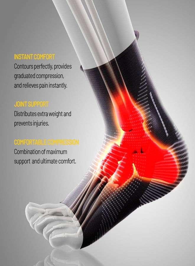 invera Ankle Compression Sleeve for Men & Women - Plantar Fasciitis Brace, Achilles Tendonitis Relief, Ankle Support Brace for Injury Recovery, Gym, Sports, Work (Medium, 1 Unit) - Image 5