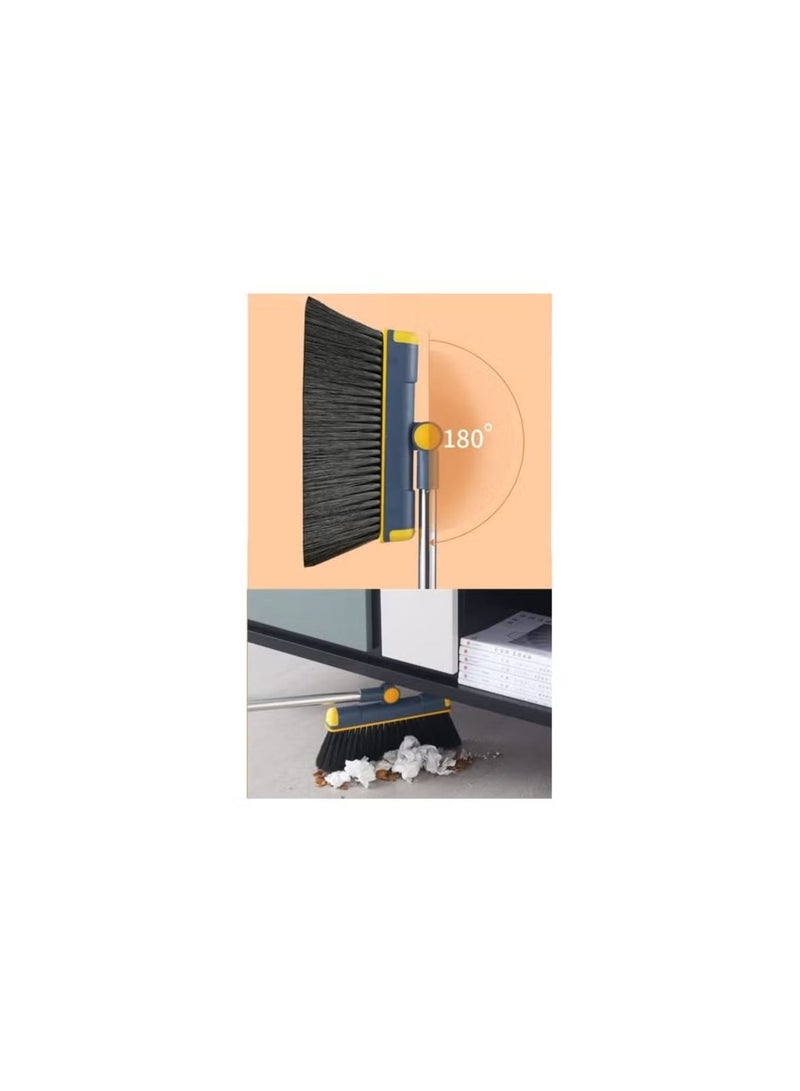 Magnetic Broom and Dustpan Set Stand Up Broom and Dustpan Combo for Office Home Kitchen Lobby Floor Cleaning Foldable Dustpan and 180° Rotate Broom Blue  - Image 3