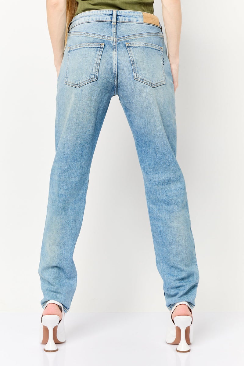 Scotch & Soda Women Slim Fit Washed Stretchable Jeans, Blue - Image 4