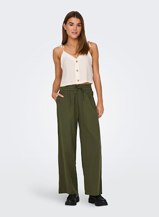 ONLY ONLY Womens Tizana Cotton Loose Pants Woven  - Image 1