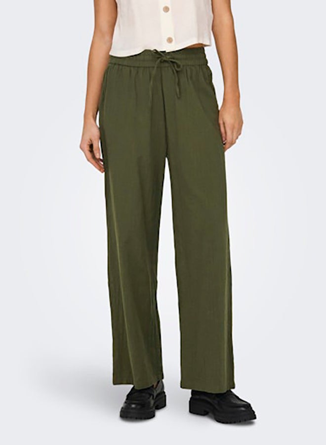 ONLY ONLY Womens Tizana Cotton Loose Pants Woven  - Image 3