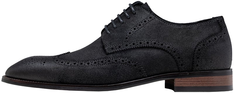 Jousen Mens Dress Shoes Leather Wingtip Formal Business Oxford Shoes Brogue Retro Derby Dress Shoes for MenAMY9215 sudeblack 9