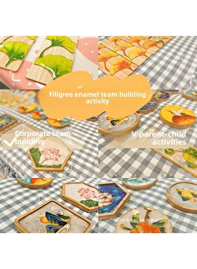 Loquat # Teacher's Day Handmade Diy Cloisonne Enamel Coaster Material Package Painting Non-heritage Traditional Culture Group Building Activities Gift-Color:【sharma Yonggu】 Bookmark Material Pack - Image 4