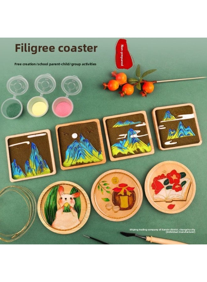 Loquat # Teacher's Day Handmade Diy Cloisonne Enamel Coaster Material Package Painting Non-heritage Traditional Culture Group Building Activities Gift-Color:【sharma Yonggu】 Bookmark Material Pack - Image 2