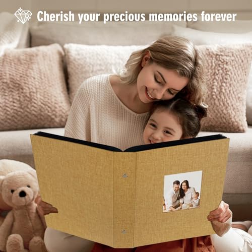 Artmag Fabric Photo Album 4x6 1000 Large Capacity for Family Wedding Anniversary Linen Album Holds 1000 Horizontal and Vertical Photos (1000 Pockets, Khaki) - Image 5