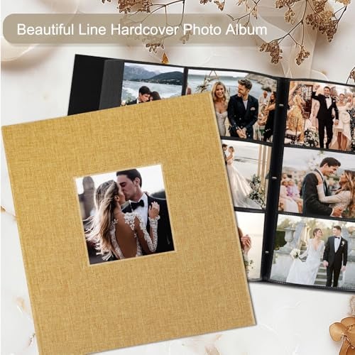 Artmag Fabric Photo Album 4x6 1000 Large Capacity for Family Wedding Anniversary Linen Album Holds 1000 Horizontal and Vertical Photos (1000 Pockets, Khaki) - Image 4