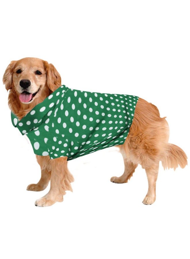 Sage Square Funky Soft Material Dog Shirt | Cool/Funky Print Pet | Soft Light Weight | Comfortable & Breathable Dog Clothing | Trendy Vest Outfit (Xxlarge - 28 Inch) (Polka Green) - Image 1