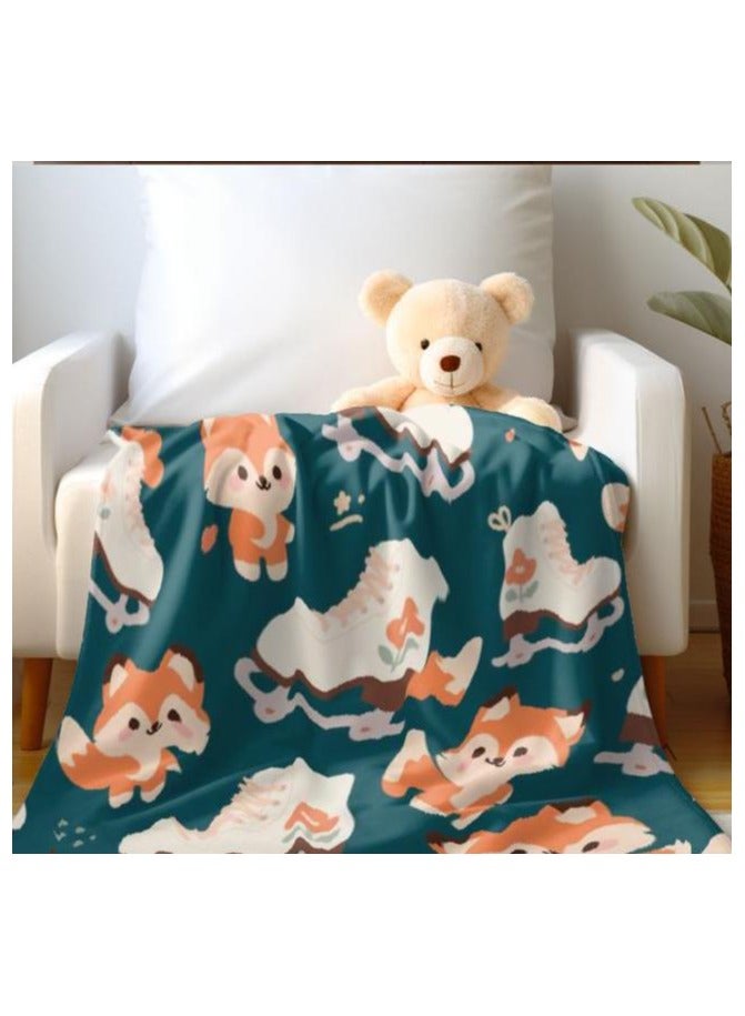 عام بطانية رقيقة من الفانيلا الكرتونية للأطفال أو الطلاب (دافئة ومريحة ومناسبة للنوم والألعاب) 100 سم * 150 سم - 545 - Image 5