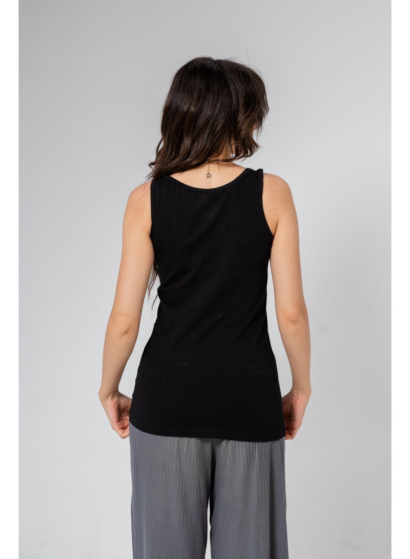 Future Women's Cotton Wide Strap Tank Top – Pack of 2 (Black & White) Size XXL  - Image 3