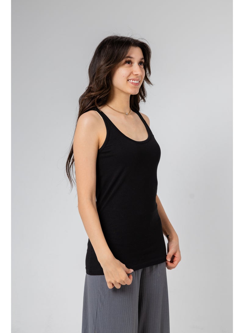 Future Women's Cotton Wide Strap Tank Top – Pack of 2 (Black & White) Size XXL  - Image 4