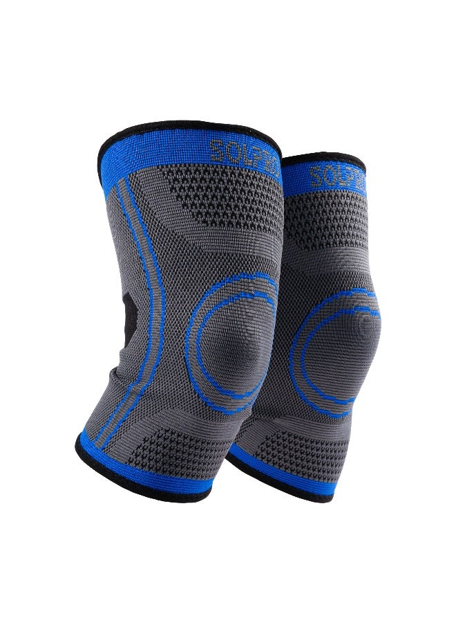SOLPRO KneeVantage Knee Pads for Men & Women | Joint Stabiliser for All Sports, Gym & Rehab Workouts | Joint Pain Relief for Active Lifestyle Injury Recovery & Arthritis (Dark Grey/Blue) - Image 1