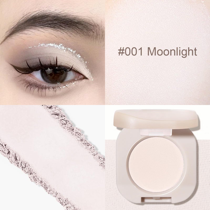 Jutqut Single Matte Eyeshadow, Off White Eye Shadow, Ultra-fine Lightweight Powder, Brightenning Primer Base Eyeshadow, High Pigment, Long Lasting, Multiuse Blendable Korean Eyes Makeup, Moonlight - Image 2