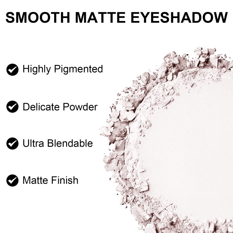 Jutqut Single Matte Eyeshadow, Off White Eye Shadow, Ultra-fine Lightweight Powder, Brightenning Primer Base Eyeshadow, High Pigment, Long Lasting, Multiuse Blendable Korean Eyes Makeup, Moonlight - Image 5
